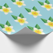 Blume Tropical White Frangipani Plumeria Geschenkpapier (Ecke)