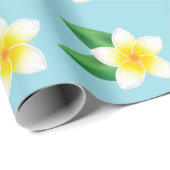 Blume Tropical White Frangipani Plumeria Geschenkpapier (Rolleneckpunkt)