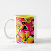 Blume Tropical Yellow Frangipani Zweifarbige Tasse (Links)