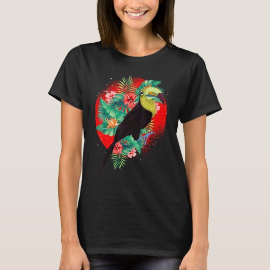 Blume tropischer Regenwaldvögel T-Shirt (Vorderseite)