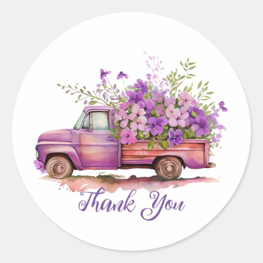 Blume Truck Danke Stickers (Vorderseite)
