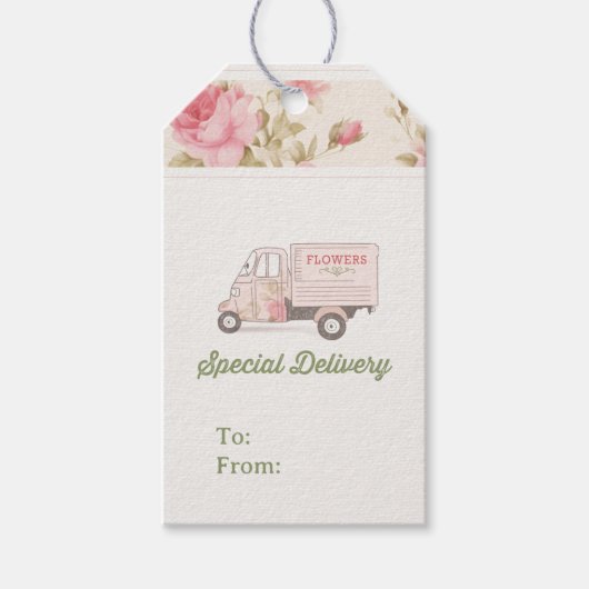 Blume Truck Tag Geschenkanhänger (Vorderseite)