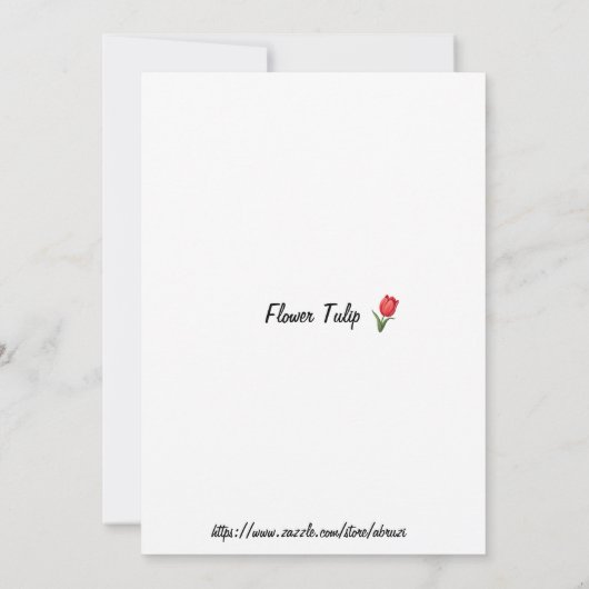 Blume Tulip Dankeskarte (Rückseite)