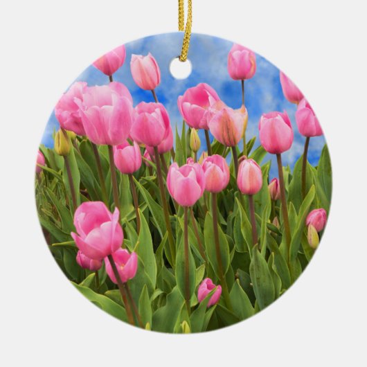 Blume - Tulip - Frühjahrsbeginn Keramik Ornament (Vorne)