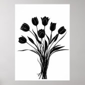 Blume Tulips in Schwarzweiß Poster (Vorne)