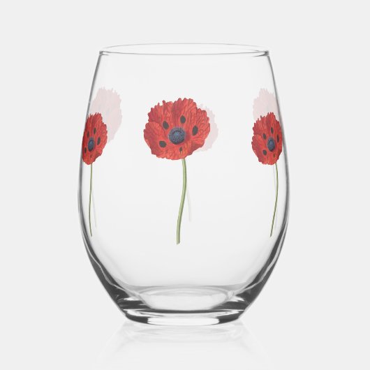 Blume Tumbler - Elegantes Blumendesign Weinglas Ohne Stiel (Vorderseite)