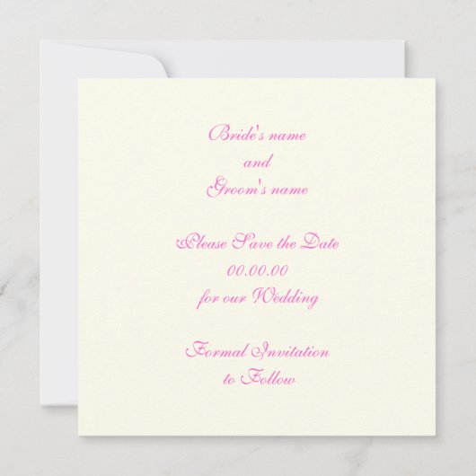 Blume türkis, heiß rosa Hochzeit Save the Date Einladung (Rückseite)