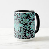 Blume türkis, Vintag Tasse (VorderseiteRechts)