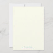 Blume türkisfarbenes, hellrosa Hochzeitsfest-Braut Einladung (Rückseite)