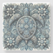 Blume Turtle Untersetzer (Vorderseite)