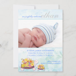 Blume Turtles Baby Boy Geburtsankündigung Ankündigung