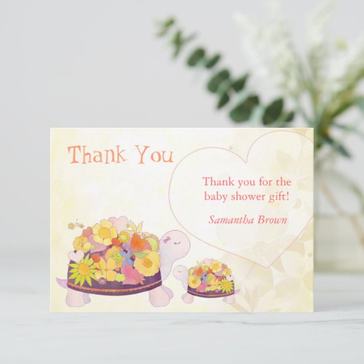 Blume Turtles Baby Dusche Danke (Stehend Vorderseite)