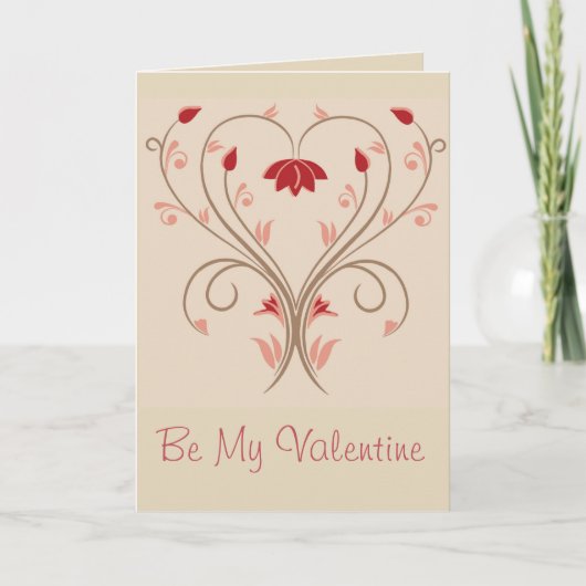 Blume Twirl Valentine Feiertagskarte (Vorderseite)