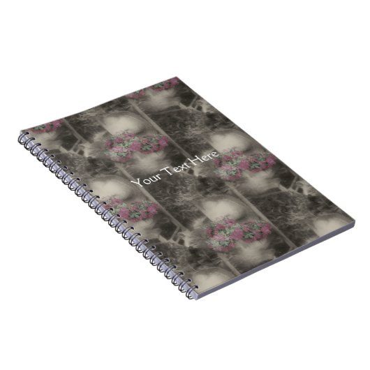 Blume über antikes Stuhldesign Art Muster Notizblock (Rechte Seite)