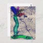 Blume über Beton Postkarte (Vorne/Hinten)