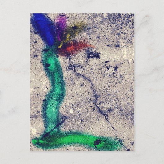 Blume über Beton Postkarte (Vorderseite)