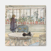 Blume über das Windows, 1895 von Carl Larsson Magnet (Vorne)