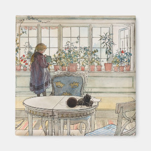 Blume über das Windows, 1895 von Carl Larsson Magnet