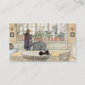 Blume über das Windows, 1895 von Carl Larsson Visitenkarte (Vorderseite)