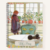 Blume über das Windows Carl Larsson Art Schwedisch Notizblock (Vorderseite)