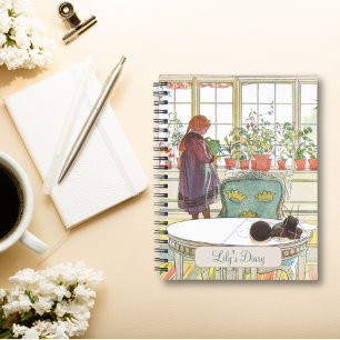 Blume über das Windows Carl Larsson Art Schwedisch Notizblock