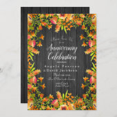 Blume über die Wasserfarbe im Herbst auf rustikale Einladung (Vorne/Hinten)