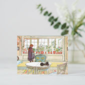 Blume über die Windows Carl Larsson Schwedisch Postkarte (Stehend Vorderseite)