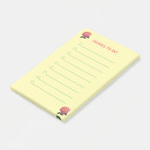 Blume über gelbe Dinge Post-it Klebezettel (angewinkelt)