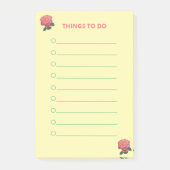 Blume über gelbe Dinge Post-it Klebezettel (Vorderseite)