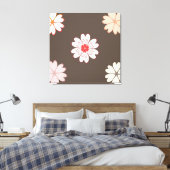 Blume über Kaffee Brown Leinwanddruck (Insitu (Schlafzimmer))