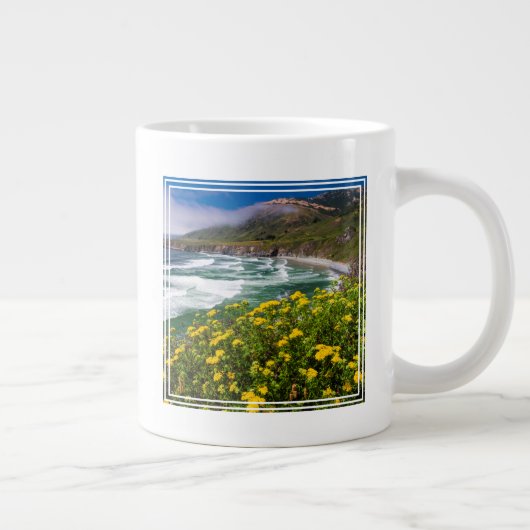 Blume über Sand-Dollar-Strand Jumbo-Tasse (Rechts)
