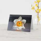 Blume über Tastatur Karte (Gelbe Blume)