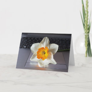 Blume über Tastatur Karte