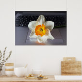 Blume über Tastatur Poster (Küche)