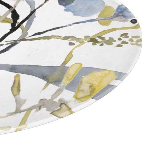 Blume überlagert - Watercolor-Pastell-Blumen Schneidebrett (Ecke)