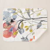 Blume überlagert - Watercolor-Pastell-Blumen Sherpadecke (Vorderseite (Horizontal))