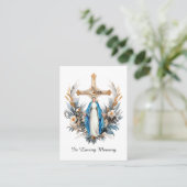 Blume überqueren Jungfrau Mary Beerdigung Gebetska Platzkarte (Stehend Vorderseite)