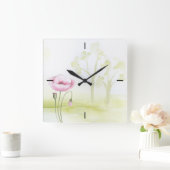 Blume-Uhr Quadratische Wanduhr (Zuhause)