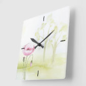 Blume-Uhr Quadratische Wanduhr (Winkel)