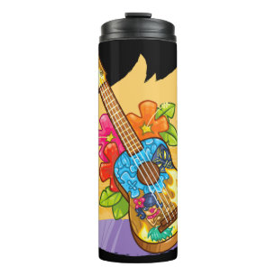 Blume Ukulele Hawaii Tropengeschenk Thermosbecher