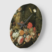 Blume um eine klassische Büste Große Wanduhr (Winkel)