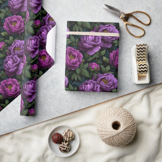 Blume-Umschlagpapier für Chic Blooming Peonies Geschenkpapier (Kunsthandwerk)