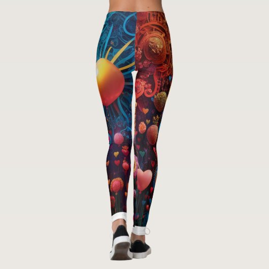 Blume und 3D Kunst Leggings (Rückseite)