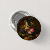 Blume und Ananas auf einer Unternehmung Button (Vorne & Hinten)