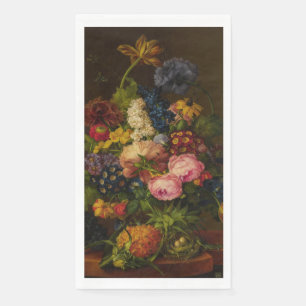 Blume und Ananas auf einer Unternehmung Serviette