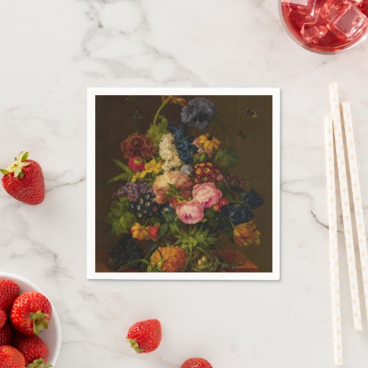 Blume und Ananas auf einer Unternehmung Serviette (Beispiel)
