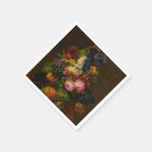 Blume und Ananas auf einer Unternehmung Serviette (Ecke)