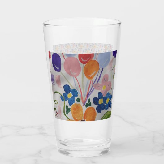 Blume und Balloons Glas (Rückseite)