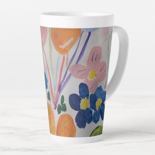 Blume und Balloons Latte Tasse (Rechte Ecke)