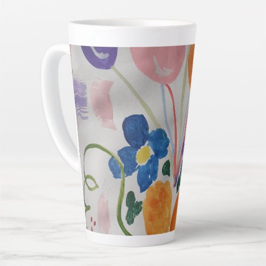 Blume und Balloons Latte Tasse (Linke Ecke)